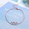 Pulsera Flor de Amor Diamante Zircón Moda Transfronteriza Nicho Pulsera Ins Pulsera de Lujo Ligero de Alta Gama Venta al por Mayor
