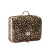 Bolsa de Lavagem de Viagem com Estampa de Leopardo da Moda Grande Capacidade Portátil Bolsa de Maquiagem Necessaire de Skincare Bolsa de Mão para Viagem Venda Direta da Fábrica
