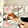 Copa Rosa Estilo Francés, Copa de Cóctel de Alta Gama, Copa para Beber Ligeramente para Damas, Copa de Cristal Especial, Copa de Champaña, Copa Alta de Cristal