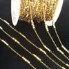 Cadena DIY Cuentas Cuadradas Pequeñas Chapado en Oro 14K 18K Cuentas Escalonadas Estilo Antiguo Accesorios para Disfraces de Escenario Cadena Hecha a Mano