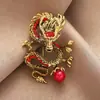 Broche con Forma de Dragón del Zodiaco Chino Estilo Chino Sentido del Diseño Nicho Corsage para Traje de Hombre Accesorios de Pin para Abrigo de Mujer