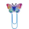 Mariposa grandes clips de papel coloridos papelería para estudiantes separadores de página marcapáginas clasificación suministros de oficina clips de papel de animalitos