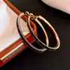 Pendientes Redondos Geométricos de Circonita de Aguja Plateada Europeos y Americanos Transfronterizos, Pendientes de Lujo Ligero de Gama Alta, Pendientes de Personalidad Exagerados de Moda para Mujer