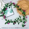 36 Enredaderas de Rosas Artificiales de Alambre de Hierro, Enredaderas de Plástico para Decoración, Flores Falsas para Bodas, Envoltura de Tuberías de Aire Acondicionado y Cubierta de Enredaderas
