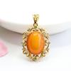 Collar con Colgante de Ámbar Natural y Cera de Abeja de Guan Yu Material Viejo Lleno de Miel y Cera Transmisión en Vivo de Fábrica Dropshipping S2120504