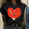 Camiseta Feminina Roupas Camiseta Raposa Anime Adorável Camiseta F