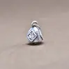 Yi Luya prata 999 caractere fu pingente de zongzi colar de prata dura 3D pequeno pingente pulseira de corda trançada diy acessórios de joias