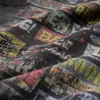 Sudadera con capucha estilo callejero retro americano marca de moda copo de nieve rosa patrón caja suelto estampado desgastado para hombre