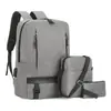 Mochila de hombre de tres piezas moda viaje negocio bolsa para computadora ocio estudiante de preparatoria bolsa de hombro venta al por mayor