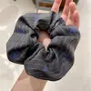 Lazo Rayado Fresco y Sencillo para el Cabello Primavera-Verano para Mujer 2026, Scrunchie Versátil Fresco y Sencillo Estilo Japonés en Azul Denim