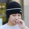 Gorro Invierno para Hombre Nuevo Color Sólido Gorro de Punto para Hombre Gorro de Lana de Moda para Niños Cálido para el Frío con forro polar Comercio Exterior Transfronterizo