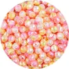 Pulseira de Flor Rosa Gradiente Colorida de ABS com Pérolas Artificiais Contas Soltas Acessórios para Joias DIY Pulseira Colar Feitos à Mão Materiais