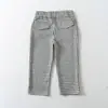 Pantalones cropped de cuadros estilo europeo y americano para mujer, pantalones casuales rectos de verano, pantalones skinny cigarette elásticos ajustados