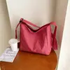 Bolsa transversal tipo balde de grande capacidade para mulheres, bolsa de ombro de lona xadrez, bolsa tote versátil de nicho para aula e trajeto