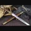 Longquan Zhou espada de artesão espada faca reta conjunto artesanato em metal artes marciais ornamentos de exercício matinal atacado lâmina não aberta