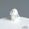 Cachorro Estereoscópico de Pelúcia Desenho Animado Pequenos Enfeites de Resina Chaveiro DIY Feito à Mão Pingente Pingente Material para Joias Acessórios