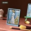 Ímã de geladeira com adesivo de moldura de foto de madeira multicamadas, decoração de pintura a óleo criativa de desenho animado tridimensional, ímã de geladeira atacado
