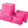 Bolsa de almacenamiento de ropa de viaje de fábrica directa, juego de 6 piezas, organizador de trajes de viaje, ropa interior, juego de 6 bolsas de almacenamiento