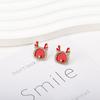 Ano de nascimento vermelho personalizado bonito zodíaco dragão diamante prata agulha brincos pino novos brincos de moda feminina brincos estilo chinês