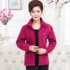 Abrigo de primavera y otoño para mujer de mediana edad y anciana, chaqueta de lana para madre de 40-50-60 años, suéter de lana de mediana edad