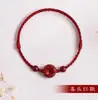 Pulseira de Corda Vermelha com Fivela de Segurança Cinnabar, Pacífica e Suave, para Homens e Mulheres em Seu Ano Zodiacal, Pulseira Tecida de Areia Dourada Roxa para Que Tudo Corra Bem