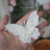 (solteiro) Flor Organza Borboleta Bordado Contas de Unhas Solúveis em Água Diamante Renda Adesivo de Rosto Decoração Vestido de Noiva Acessórios