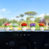 Lindos adornos pequeños frescos simulados en maceta para coche, adornos para coche eléctrico de niña, decoraciones interiores para coche, adornos pequeños para consola central de coche