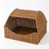 Cama para perro estilo cajón de primavera y verano, cama para gato de ratán, cama para perro ventilada y transpirable para Teddy, Bichón y perros de tamaño pequeño a mediano