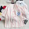 Pijama Nuevo Estilo Verano Dibujos Animados Lindos para Mujer, Pantalones Cortos de Manga Corta, Ropa de Casa, Casual, Dulce y Holgado Conjunto de Dos Piezas