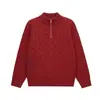 Nuevo suéter de punto trenzado con media cremallera estilo otoño estilo old money para hombre, prenda de punto casual de cuello medio alto, top moderno y genial