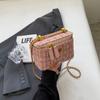 Bolsa Pequena de Corrente Romboidal Celebridade da Internet Feminina Nova Outono e Inverno 2024 Bolsa Quadrada Pequena de Lã Moda Ombro Transversal Bolsa para Celular