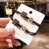 Accesorios para el Cabello Estilo Coreano Estampado de Leopardo Sonriente Cuerda para el Cabello Simple Banda Elástica para Mujer Cuerda para Atar de Alta Elasticidad Anillos para el Cabello Vintage Accesorios para el Cabello para Adultos