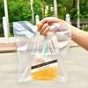Beba em uma Mordida Caixa Quadrada Transparente do Sudeste Asiático Bebida Café Gelado Tailandês Grande Chá com Leite Comercial Barraca Saco Caixa