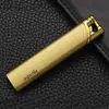 Isqueiro Longo Criativo Ponto Dourado à Prova de Vento Chama Vermelha Isqueiro para Cigarro Conjunto de Fumar de Metal Personalizado