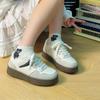 Zapatos blancos estilo Macaron Port para mujer, deportivos, informales, combinables, para estudiantes, primavera 2025, ligeros, con plataforma.
