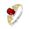 Anel de Prata Esterlina S925 com Pedra de Cristal Natural, Anel de Luxo Oval 5*7 Peridoto Topázio da Moda de Nicho