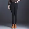 Leggings de Lana de Cordero Extra Gruesos del Noreste para Mujer, para Usar en Invierno por Fuera, Forrados de Polar, Engrosados, Talla Grande, Cintura Alta, que Recogen el Vientre, Pantalones Cálidos para Otoño e Invierno