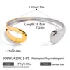 Diseño Minimalista Acero Inoxidable 18K Color Block Pulsera Abierta Lisa Lujo Ligero Joyería Transfronteriza de Gama Alta