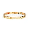 Pulsera de Acero de Titanio Incrustada con Diamantes en Stock de Fábrica, Pulsera de Acero Inoxidable de Moda para Mujer, Fabricante de Joyería de Metal, Fila de Diamantes de Lujo Ligero