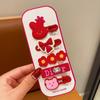 Traje de horquilla festiva roja para bebé de Año Nuevo, accesorios para el cabello de estilo chino para niños, horquilla con clip lateral de dibujos animados de estrella y flor