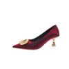 61502-148A Temperamento Viajero Tacones Altos Zapatos de Banquete de Boda para Mujer Zapatos de Salón Mujer Tacón de Aguja con Suela Suave