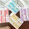 Set de Peines de Color Gelatina de Dibujos Animados para el Hogar Peine de Cabello Portátil con Cola Dientes Finos Peine de Plástico para el Cabello Corazón de Niña Set de 3 Piezas