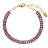 Pulsera de Acero de Titanio con Cadena de Diamantes Cuadrados de Moda de Lujo Ligero Simple Personalizada Combinable de Alta Calidad Acero Inoxidable Garra Taladro Cadena Hecha a Mano