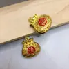 Bolsa de Dinero con Carácter Fu Guochao Llavero Colgante Collar Nuevo Estilo Chino Colgante Aleación Color que se Conserva Galvanoplastia Hueco Bolsa de la Suerte Venta al por Mayor