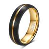 Anéis Europeus e Americanos de Venda Quente na Amazon Transfronteiriça 6mm Modernos Versáteis Anéis de Aço de Tungstênio Preto e Dourado Joias no Atacado