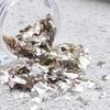 Juego de rodajas aleatorias astringentes de estilo japonés con lentejuelas irregulares, color plata champán platino, parche para uñas DIY con brillantina