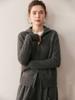 Nuevo Cardigan de Cremallera de Pelo de Cabra Otoño e Invierno 2025 Suéter de Solapa para Mujer Chaqueta de Punto de Lana Holgada Exterior