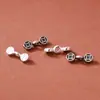 S925 plata pura maciza vintage moneda viga de equilibrio colgante separador cuenta pieza separador irregular pulsera de cuerda trenzada DIY accesorios