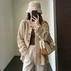 Suéter de Tricô Grosso Soltinho Estilo Coreano Preguiçoso Cardigan de Tricô Emagrecedor Jaqueta Feminina Outono Inverno Novo