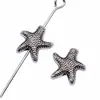 10x 10mm 0.75g joyería de plata antigua accesorios para manualidades al por mayor animal marino estrella de mar cuentas con agujero pequeño